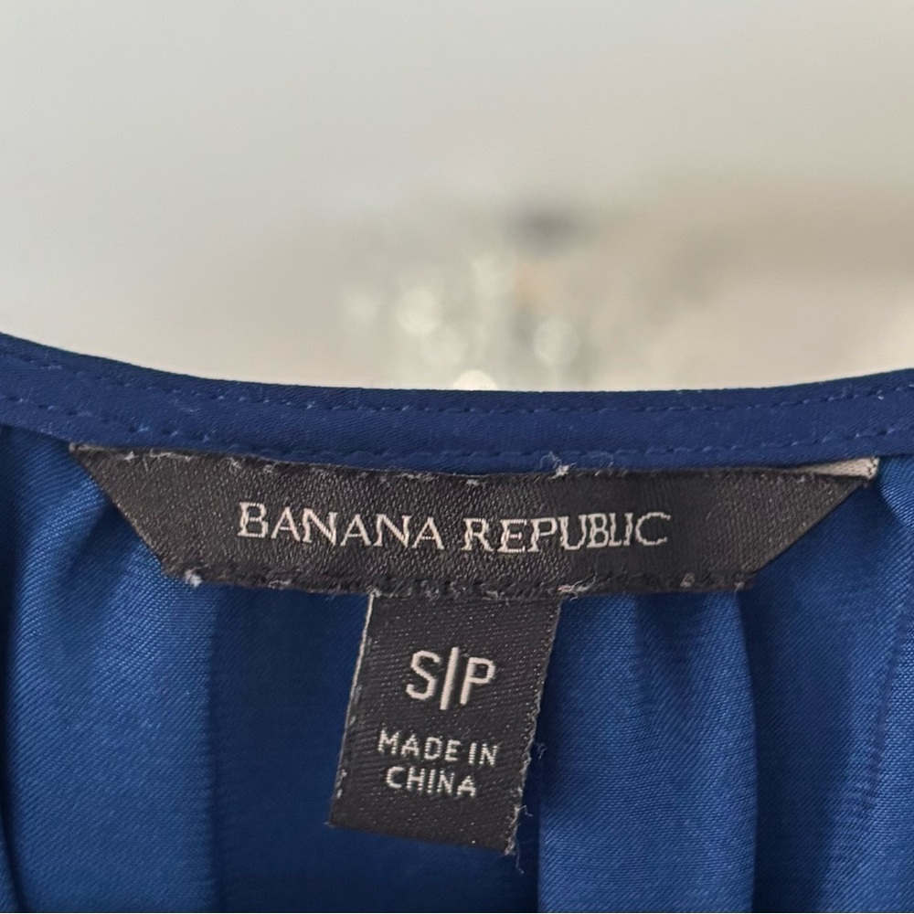 Banana Republic Navy Blouse with V-Neck - Picture 3 of 3